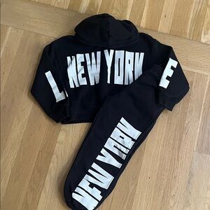 Zara Black Hoodie & Sweat Pant Set